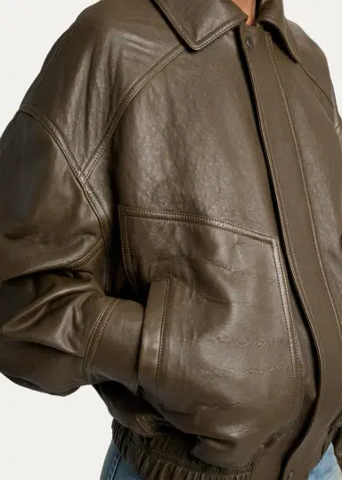 Saint Laurent Grained Lambskin Leather Bomber Jacket | Thumbnail 5 Saint Laurent Grained Lambskin Leather Bomber Jacket | Thumbnail 5