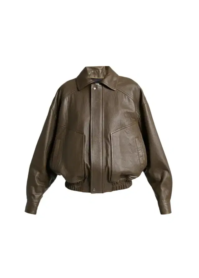 Grained Lambskin Leather Bomber Jacket Grained Lambskin Leather Bomber Jacket