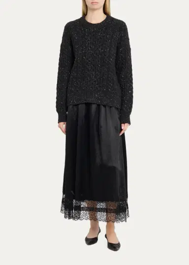 Maria McManus Tear Drop Aran Crewneck Sweater | Thumbnail 2 Maria McManus Tear Drop Aran Crewneck Sweater | Thumbnail 2