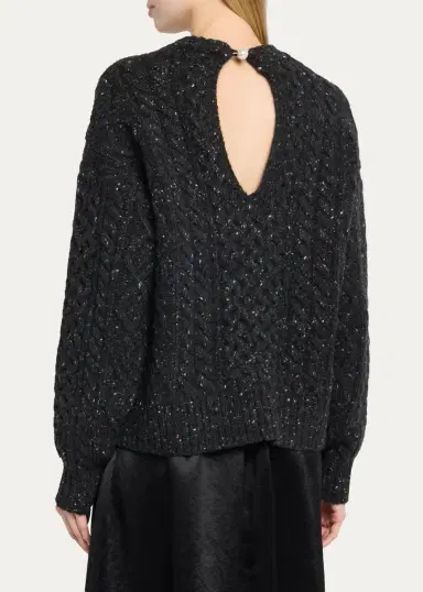 Maria McManus Tear Drop Aran Crewneck Sweater | Thumbnail 3 Maria McManus Tear Drop Aran Crewneck Sweater | Thumbnail 3