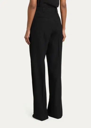Saint Laurent Pinstriped Wool Crepe De Laine Straight-Leg Trousers | Thumbnail 3 Saint Laurent Pinstriped Wool Crepe De Laine Straight-Leg Trousers | Thumbnail 3
