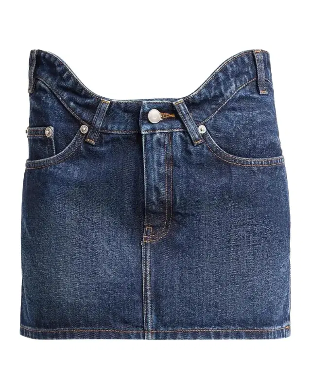 The Curved Denim Mini Skirt The Curved Denim Mini Skirt