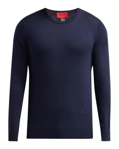 Isaia Men's Filo Corallo Wool Knit Crewneck Sweater | Thumbnail 1 Isaia Men's Filo Corallo Wool Knit Crewneck Sweater | Thumbnail 1