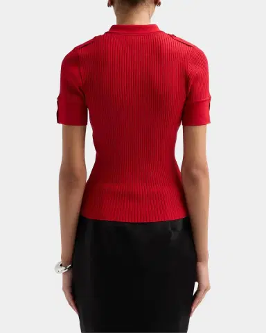 Courrèges Rib-Knit Polo Sweater | Thumbnail 3 Courrèges Rib-Knit Polo Sweater | Thumbnail 3
