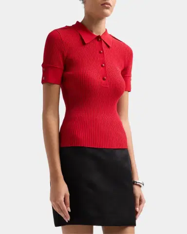Courrèges Rib-Knit Polo Sweater | Thumbnail 4 Courrèges Rib-Knit Polo Sweater | Thumbnail 4