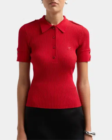 Courrèges Rib-Knit Polo Sweater | Thumbnail 5 Courrèges Rib-Knit Polo Sweater | Thumbnail 5