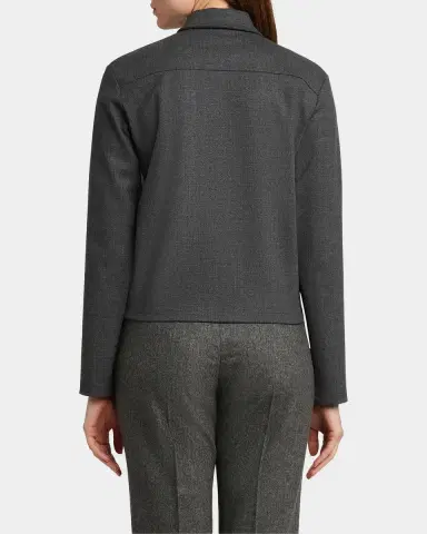 Jil Sander Stretch-Wool Zip-Front Shirt | Thumbnail 3 Jil Sander Stretch-Wool Zip-Front Shirt | Thumbnail 3