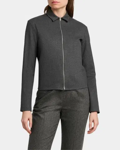 Jil Sander Stretch-Wool Zip-Front Shirt | Thumbnail 4 Jil Sander Stretch-Wool Zip-Front Shirt | Thumbnail 4