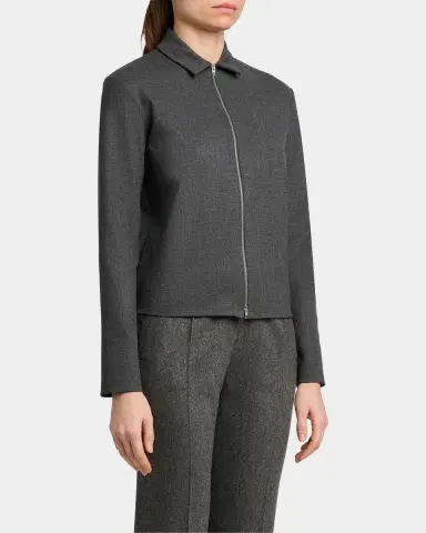 Jil Sander Stretch-Wool Zip-Front Shirt | Thumbnail 6 Jil Sander Stretch-Wool Zip-Front Shirt | Thumbnail 6