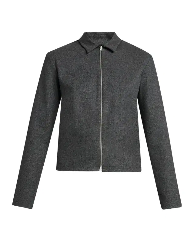 Stretch-Wool Zip-Front Shirt Stretch-Wool Zip-Front Shirt