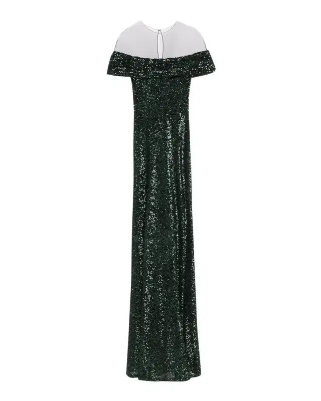 Off-The-Shoulder Sequined Illusion Gown Off-The-Shoulder Sequined Illusion Gown