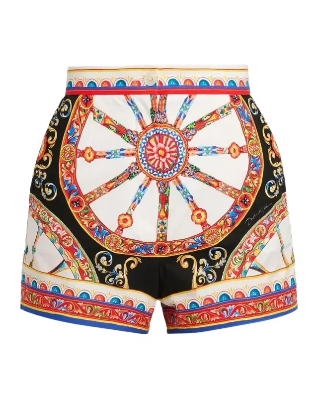 Printed Cotton Shorts Printed Cotton Shorts