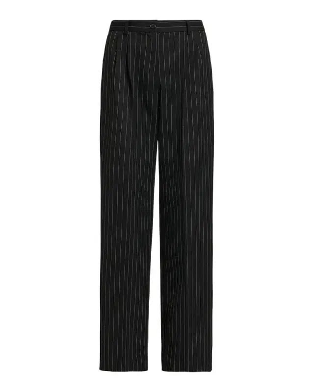 Pinstriped Virgin Wool-Cashmere Straight-Leg Pants Pinstriped Virgin Wool-Cashmere Straight-Leg Pants