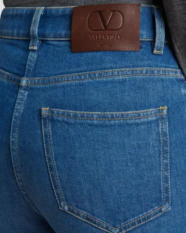 Valentino Garavani Lace-Hem Denim Skinny-Leg Ankle Jeans | Thumbnail 5 Valentino Garavani Lace-Hem Denim Skinny-Leg Ankle Jeans | Thumbnail 5