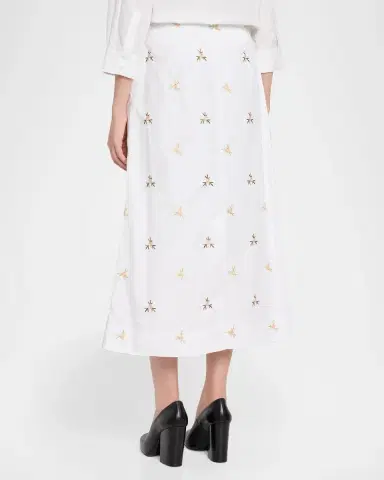 Simone Rocha Ripple Rose Embroidered A-Line Midi Skirt | Thumbnail 3 Simone Rocha Ripple Rose Embroidered A-Line Midi Skirt | Thumbnail 3