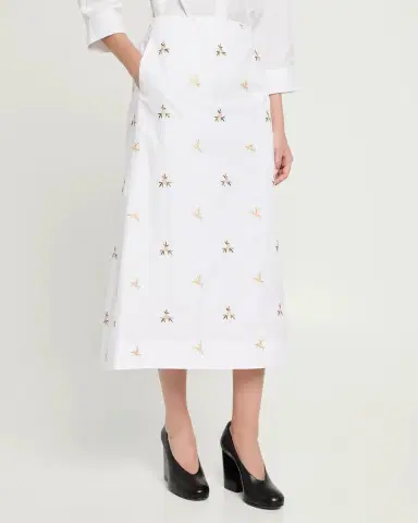 Simone Rocha Ripple Rose Embroidered A-Line Midi Skirt | Thumbnail 4 Simone Rocha Ripple Rose Embroidered A-Line Midi Skirt | Thumbnail 4