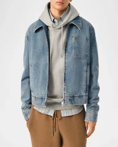 AMI PARIS Men's Ami De Coeur Zipped Jacket | Thumbnail 4 AMI PARIS Men's Ami De Coeur Zipped Jacket | Thumbnail 4