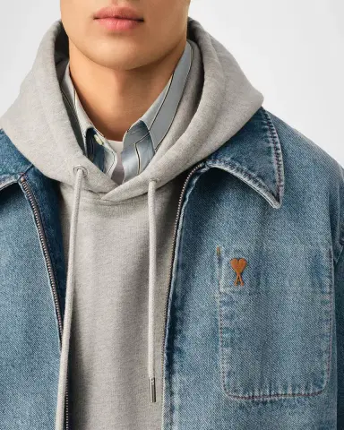 AMI PARIS Men's Ami De Coeur Zipped Jacket | Thumbnail 5 AMI PARIS Men's Ami De Coeur Zipped Jacket | Thumbnail 5