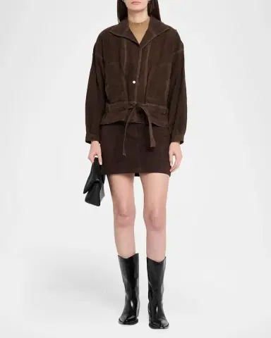 RE/DONE Debbie Belted Suede Jacket | Thumbnail 2 RE/DONE Debbie Belted Suede Jacket | Thumbnail 2