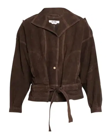 RE/DONE Debbie Belted Suede Jacket | Thumbnail 1 RE/DONE Debbie Belted Suede Jacket | Thumbnail 1