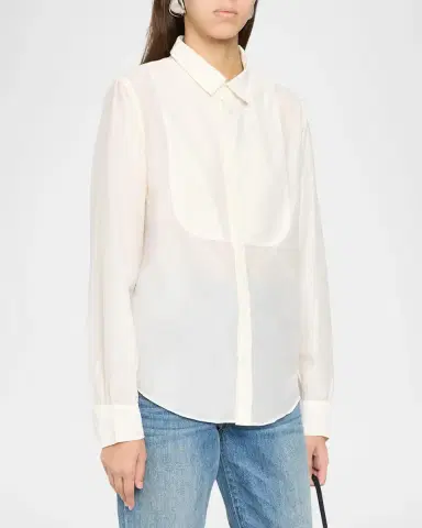 RE/DONE Dillon Cotton-Silk Voile Button-Front Shirt | Thumbnail 4 RE/DONE Dillon Cotton-Silk Voile Button-Front Shirt | Thumbnail 4