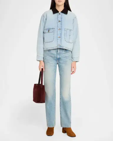 RE/DONE Canyon Corduroy-Collar Denim Jacket | Thumbnail 2 RE/DONE Canyon Corduroy-Collar Denim Jacket | Thumbnail 2