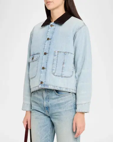 RE/DONE Canyon Corduroy-Collar Denim Jacket | Thumbnail 4 RE/DONE Canyon Corduroy-Collar Denim Jacket | Thumbnail 4