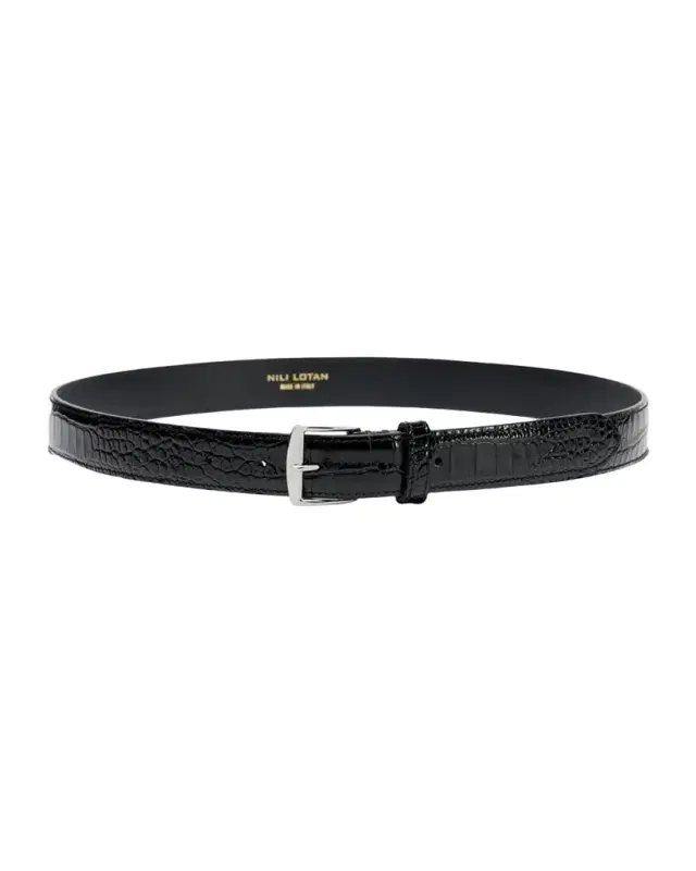Sloane Lizard-Embossed Leather Belt Sloane Lizard-Embossed Leather Belt