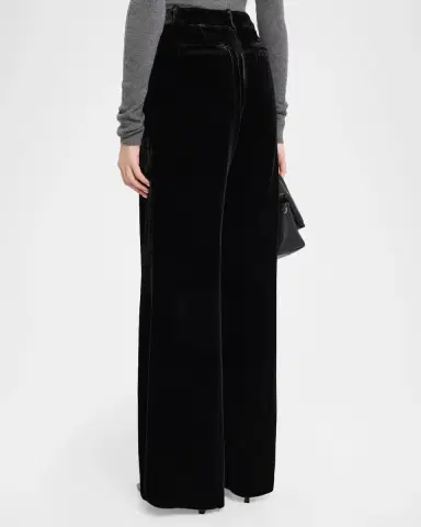 L'Agence Pilar Velvet Wide-Leg Pants | Thumbnail 3 L'Agence Pilar Velvet Wide-Leg Pants | Thumbnail 3
