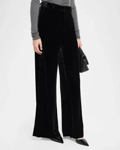 L'Agence Pilar Velvet Wide-Leg Pants | Thumbnail 4 L'Agence Pilar Velvet Wide-Leg Pants | Thumbnail 4