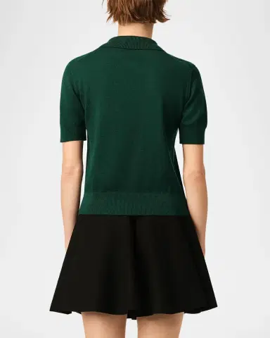 AMI PARIS Ami De Coeur Wool Polo Top | Thumbnail 3 AMI PARIS Ami De Coeur Wool Polo Top | Thumbnail 3