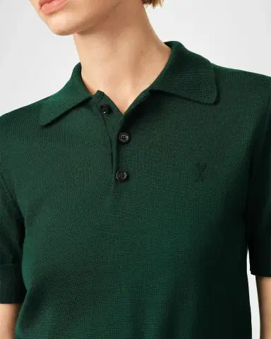 AMI PARIS Ami De Coeur Wool Polo Top | Thumbnail 5 AMI PARIS Ami De Coeur Wool Polo Top | Thumbnail 5