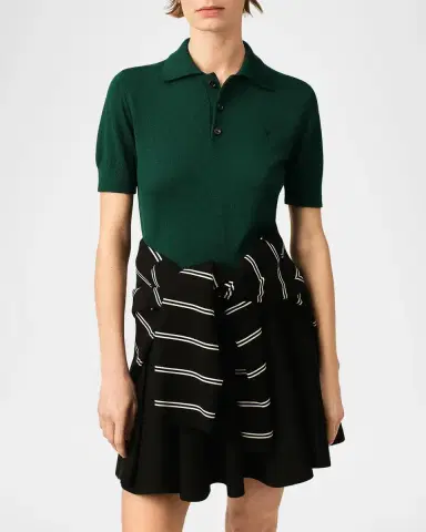 AMI PARIS Ami De Coeur Wool Polo Top | Thumbnail 6 AMI PARIS Ami De Coeur Wool Polo Top | Thumbnail 6