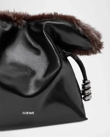 Loewe Flamenco Shearling & Leather Clutch Bag | Thumbnail 4 Loewe Flamenco Shearling & Leather Clutch Bag | Thumbnail 4
