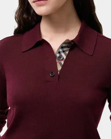 Burberry Mandy Wool Long-Sleeve Polo Shirt | Thumbnail 3 Burberry Mandy Wool Long-Sleeve Polo Shirt | Thumbnail 3