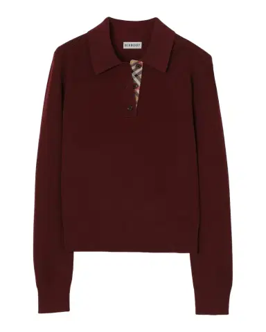 Burberry Mandy Wool Long-Sleeve Polo Shirt | Thumbnail 1 Burberry Mandy Wool Long-Sleeve Polo Shirt | Thumbnail 1