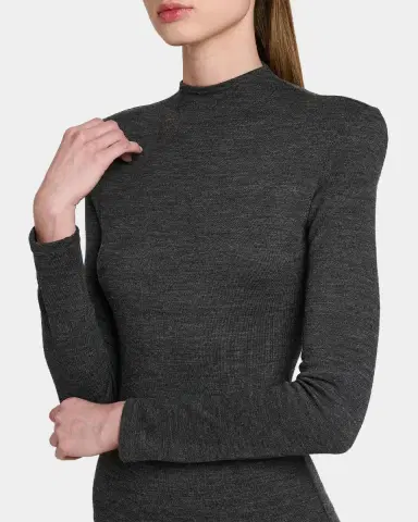 Jil Sander Padded-Shoulder Wool Jersey Bodysuit | Thumbnail 3 Jil Sander Padded-Shoulder Wool Jersey Bodysuit | Thumbnail 3