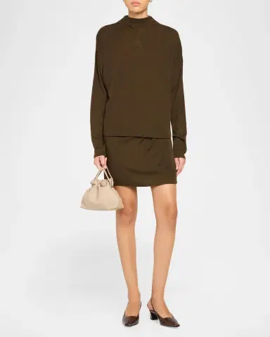 Vince Relaxed Wool-Blend Funnel-Neck Top | Thumbnail 2 Vince Relaxed Wool-Blend Funnel-Neck Top | Thumbnail 2