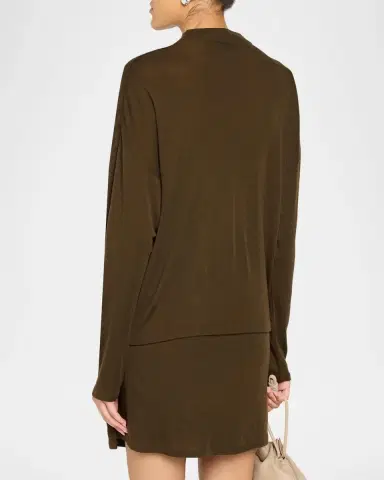 Vince Relaxed Wool-Blend Funnel-Neck Top | Thumbnail 3 Vince Relaxed Wool-Blend Funnel-Neck Top | Thumbnail 3
