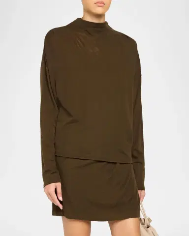 Vince Relaxed Wool-Blend Funnel-Neck Top | Thumbnail 4 Vince Relaxed Wool-Blend Funnel-Neck Top | Thumbnail 4
