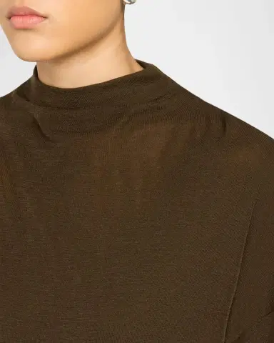 Vince Relaxed Wool-Blend Funnel-Neck Top | Thumbnail 5 Vince Relaxed Wool-Blend Funnel-Neck Top | Thumbnail 5