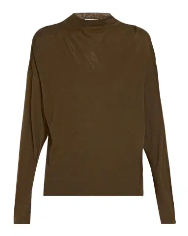 Vince Relaxed Wool-Blend Funnel-Neck Top | Thumbnail 1 Vince Relaxed Wool-Blend Funnel-Neck Top | Thumbnail 1