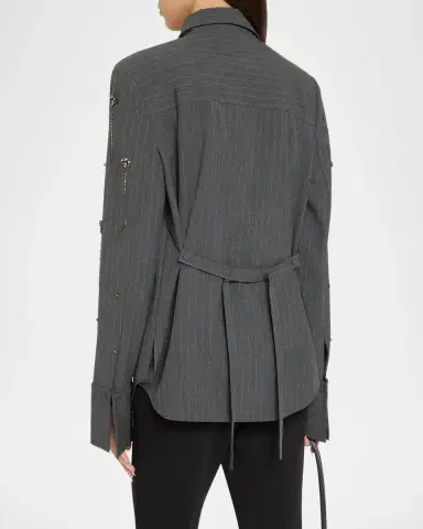 Kobi Halperin Bridget Embellished Pinstripe Blouse | Thumbnail 3 Kobi Halperin Bridget Embellished Pinstripe Blouse | Thumbnail 3