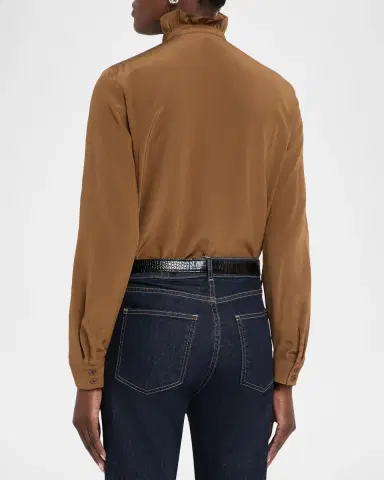 Nili Lotan Lily Silk Ruffle Blouse | Thumbnail 3 Nili Lotan Lily Silk Ruffle Blouse | Thumbnail 3