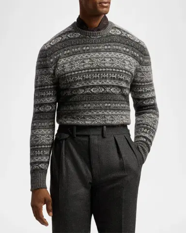 Ralph Lauren Men's Fair Isle-Style Cashmere-Blend Sweater | Thumbnail 4 Ralph Lauren Men's Fair Isle-Style Cashmere-Blend Sweater | Thumbnail 4