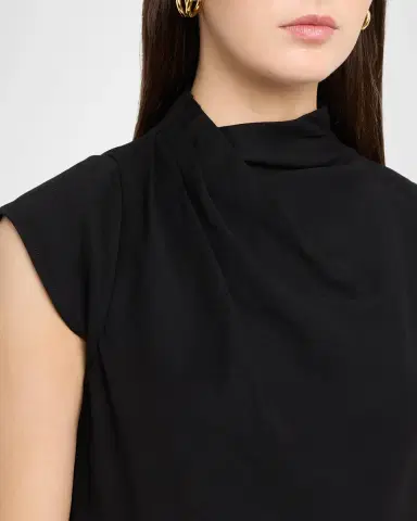 Staud Davina Asymmetric Draped High-Neck Top | Thumbnail 5 Staud Davina Asymmetric Draped High-Neck Top | Thumbnail 5