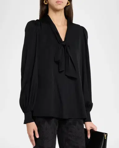 Kobi Halperin Selena Stretch-Silk Tieneck Blouse | Thumbnail 4 Kobi Halperin Selena Stretch-Silk Tieneck Blouse | Thumbnail 4