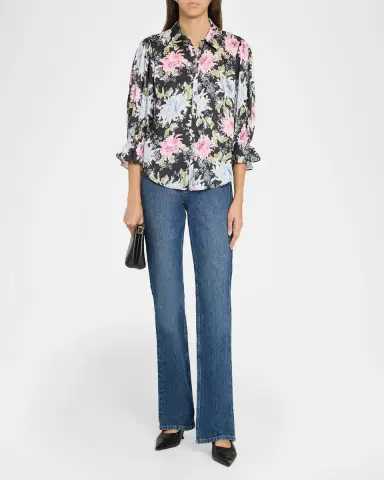 Cinq à Sept Fiona Dahlia Print Top | Thumbnail 2 Cinq à Sept Fiona Dahlia Print Top | Thumbnail 2