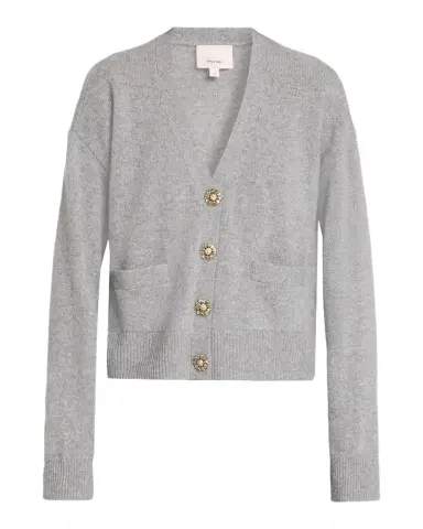 Cinq à Sept Rhinestone Button-Front Cashmere Cardigan | Thumbnail 1 Cinq à Sept Rhinestone Button-Front Cashmere Cardigan | Thumbnail 1