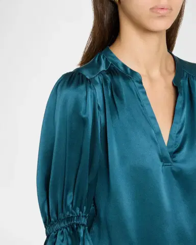 Cinq à Sept Fiona Silk Split-Neck Top | Thumbnail 5 Cinq à Sept Fiona Silk Split-Neck Top | Thumbnail 5
